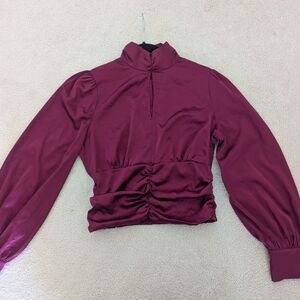 One Clothing Red Balloon Sleeve Blouse Whimsigoth Goth Grunge